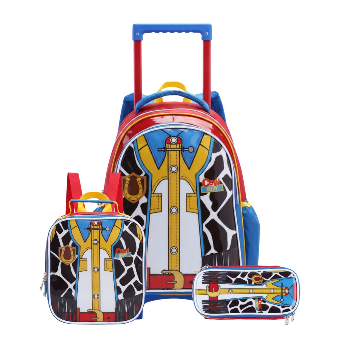 Kit Mochila de Rodas Cowboy com Lancheira e Estojo