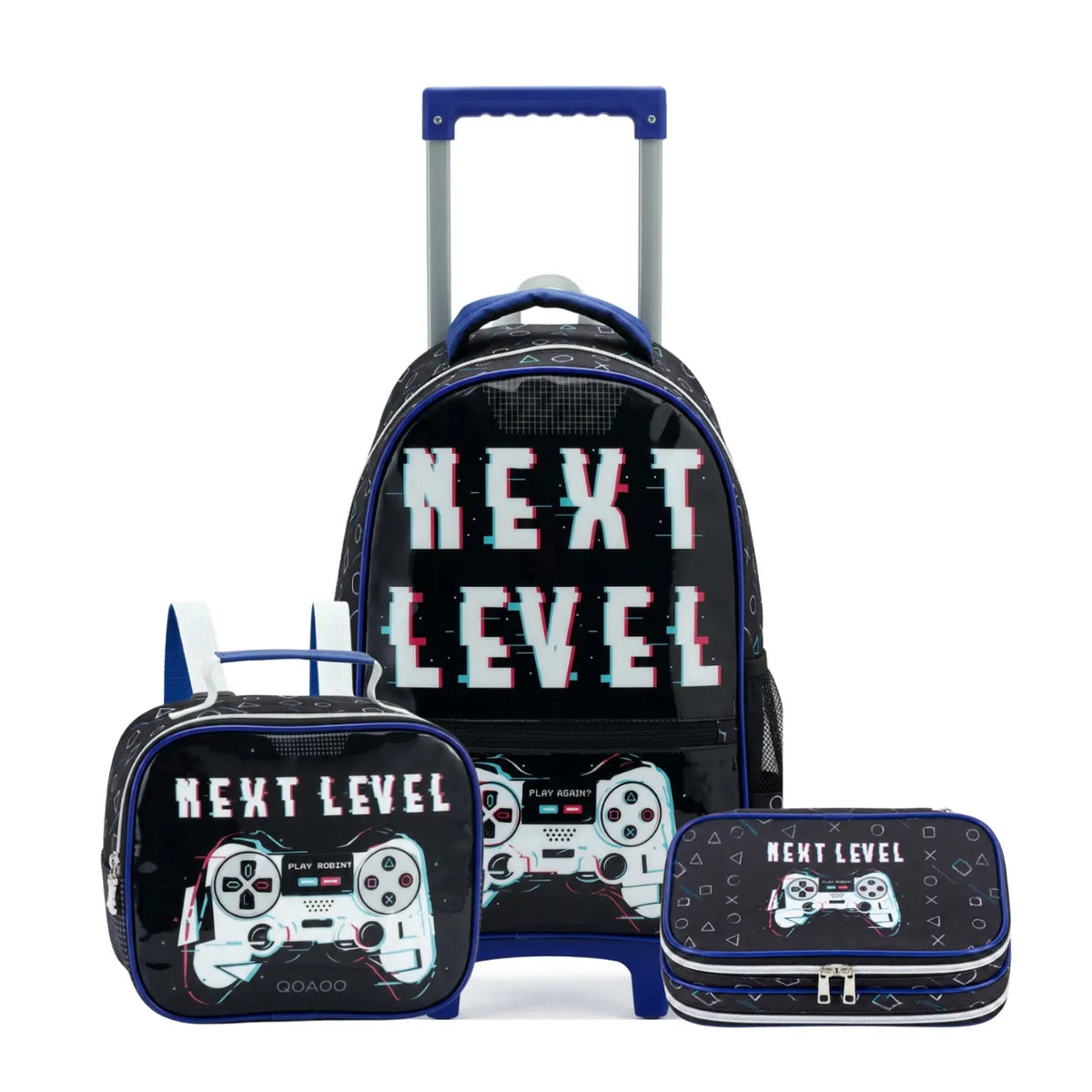 Kit Mochila de Rodas Next Level com Lancheira e Estojo
