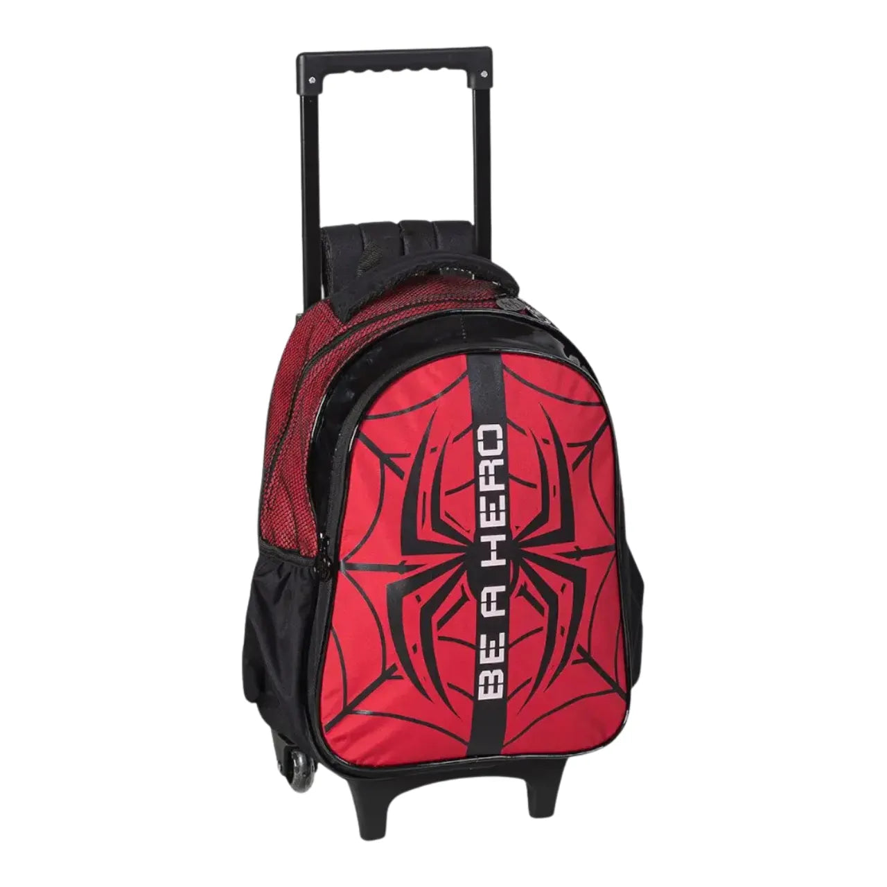 Kit Mochila de Rodas Aranha Vermelho com Lancheira e Estojo