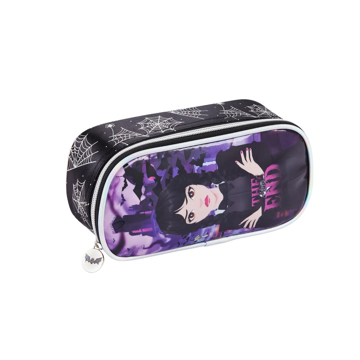 Kit Mochila de Rodas Wandinha Roxa com Lancheira e Estojo