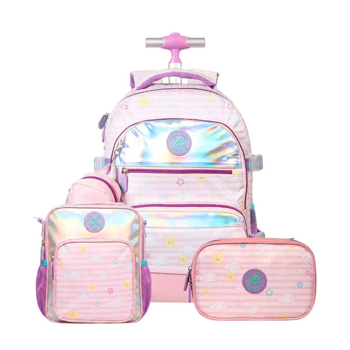 Kit Mochila de Rodas Petit com Lancheira e Estojo