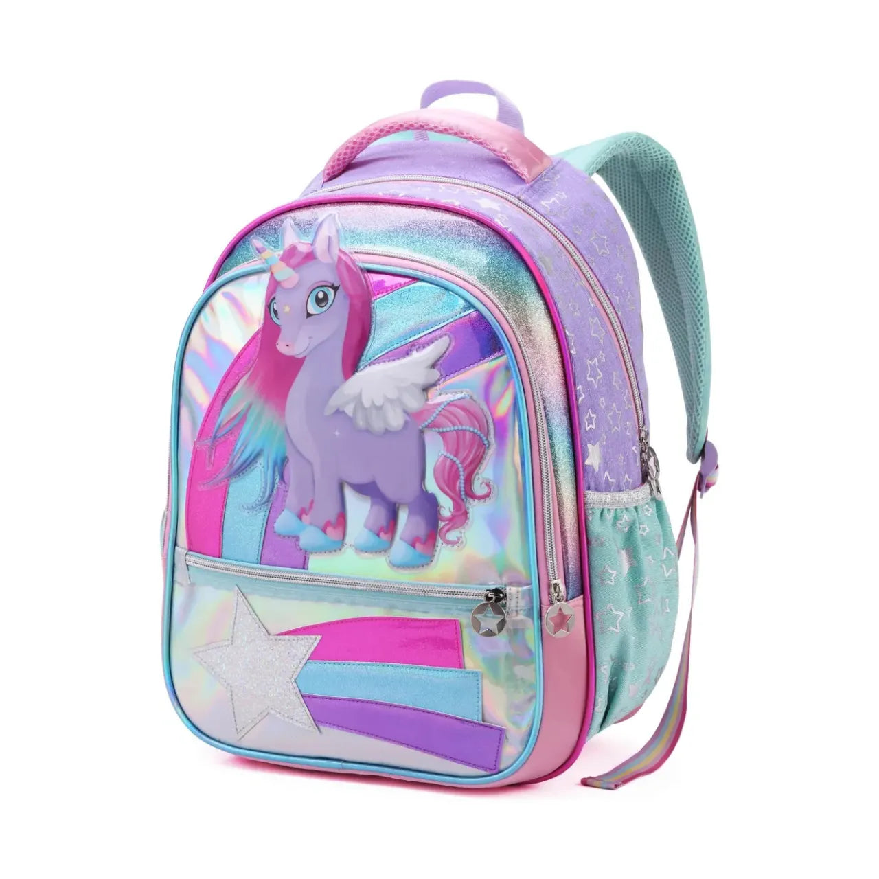 Mochila de Costas Unicórnio Friends Roxa Infantil Denlex