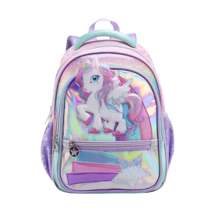 Mochila de Costas Unicórnio Friends Rosa Infantil Denlex