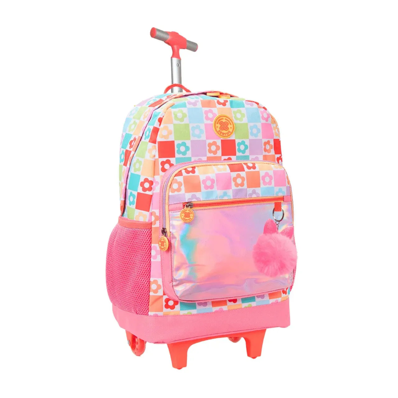 Kit Mochila de Rodinhas College Daisy com Lancheira e Estojo