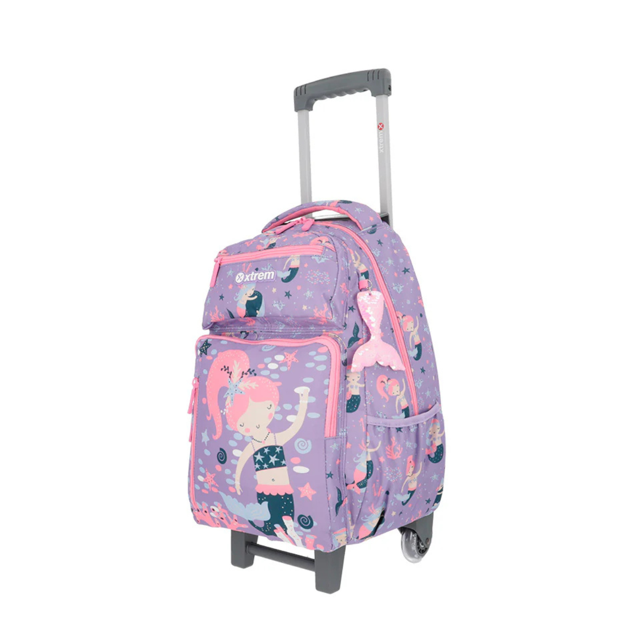 Kit Mochila de Rodas Sereia com Lancheira e Estojo