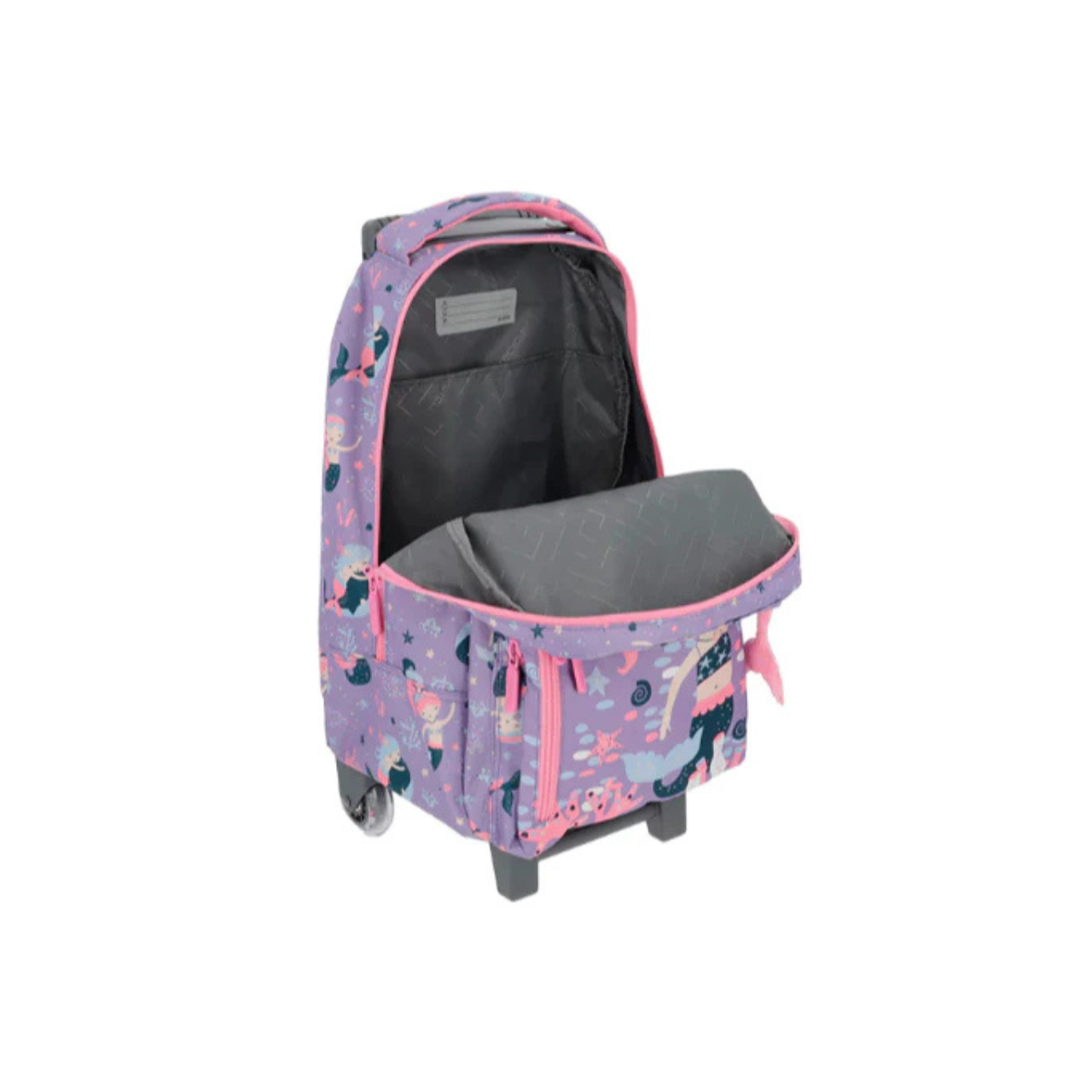 Kit Mochila de Rodas Sereia com Lancheira e Estojo