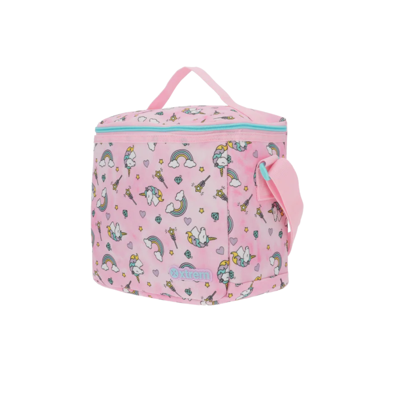 Kit Mochila de Rodas Unicórnio Rosa com Lancheira e Estojo