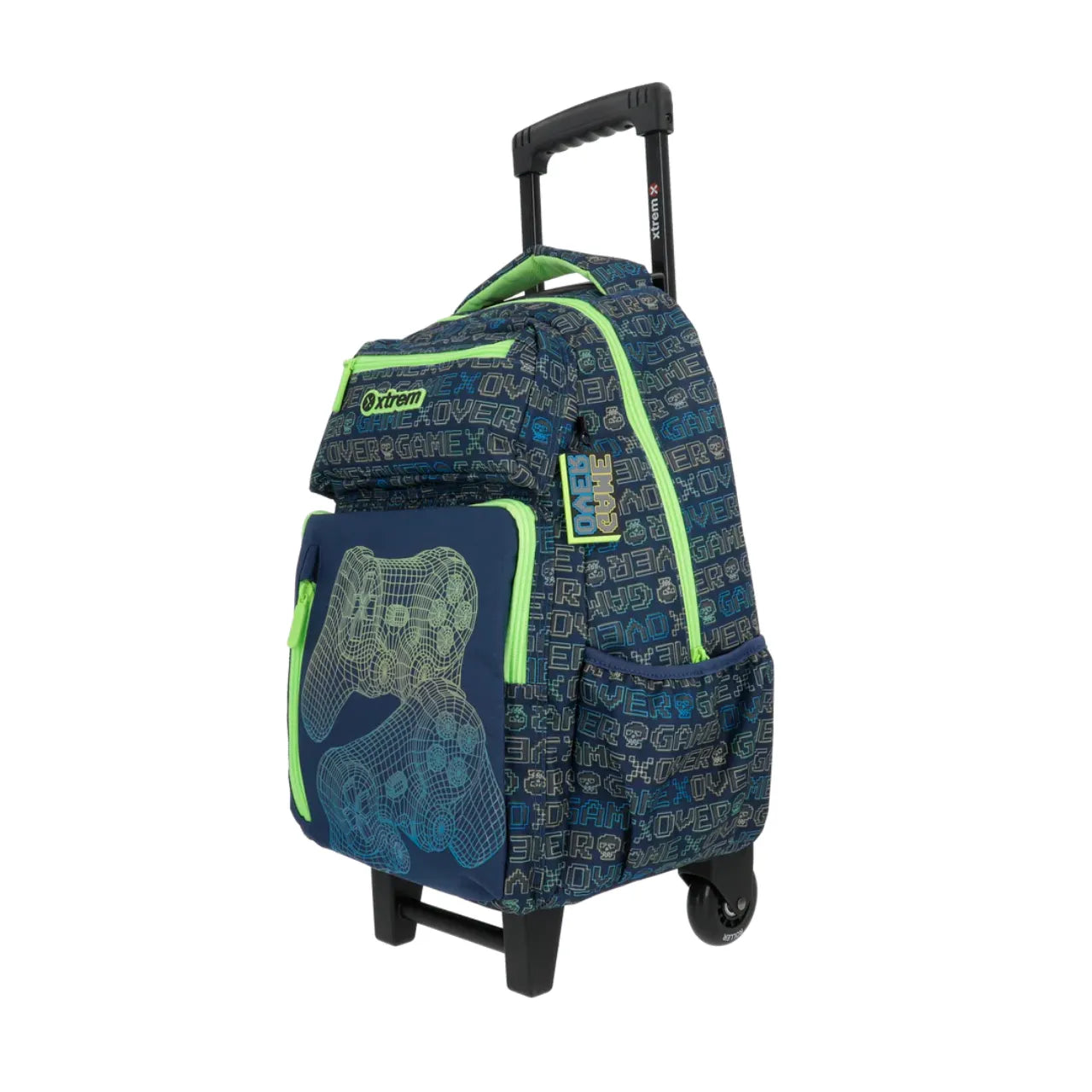 Kit Mochila de Rodas Game Azul com Lancheira e Estojo