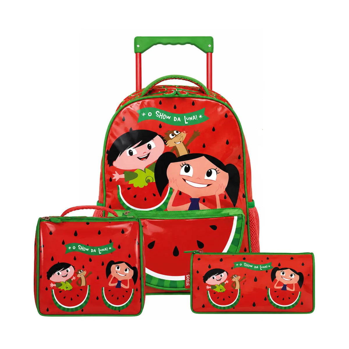Kit Mochila de Rodas Show da Luna com Lancheira e Estojo