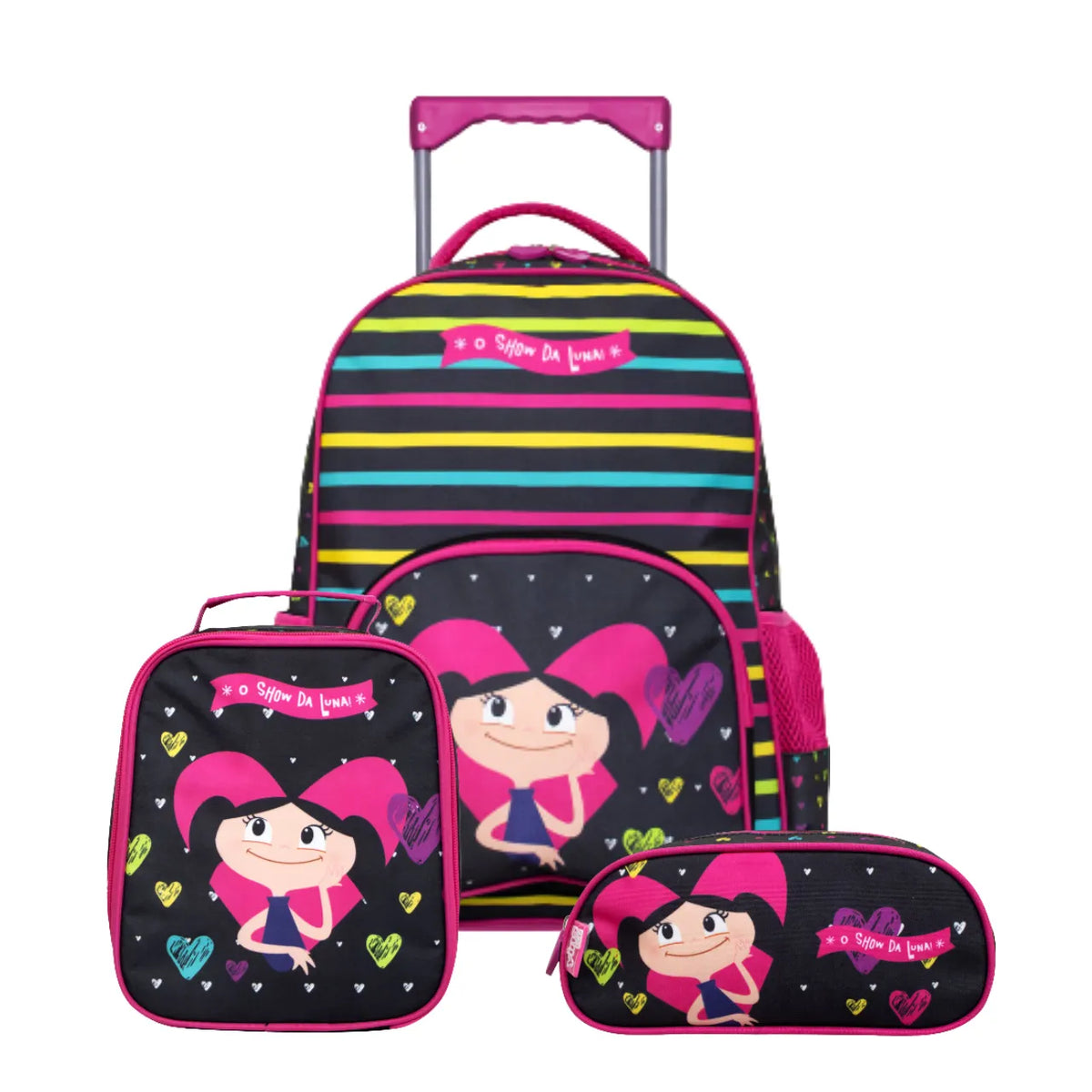 Kit Mochila de Rodas Show da Luna com Lancheira e Estojo