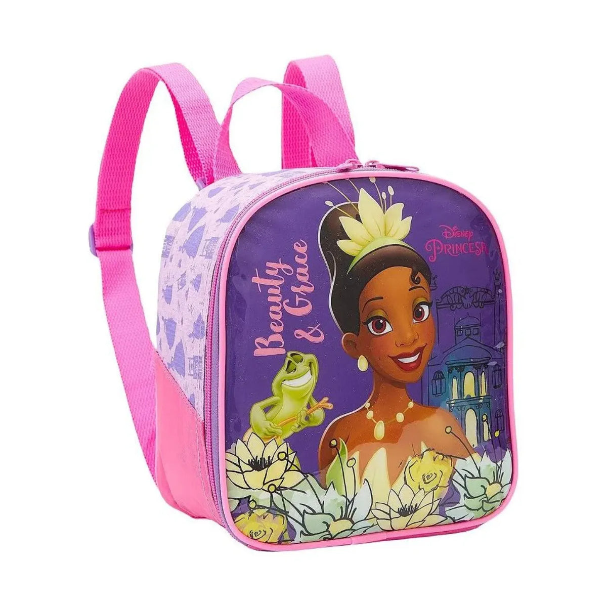 Kit Mochila de Rodas Tiana Roxa com Lancheira e Estojo