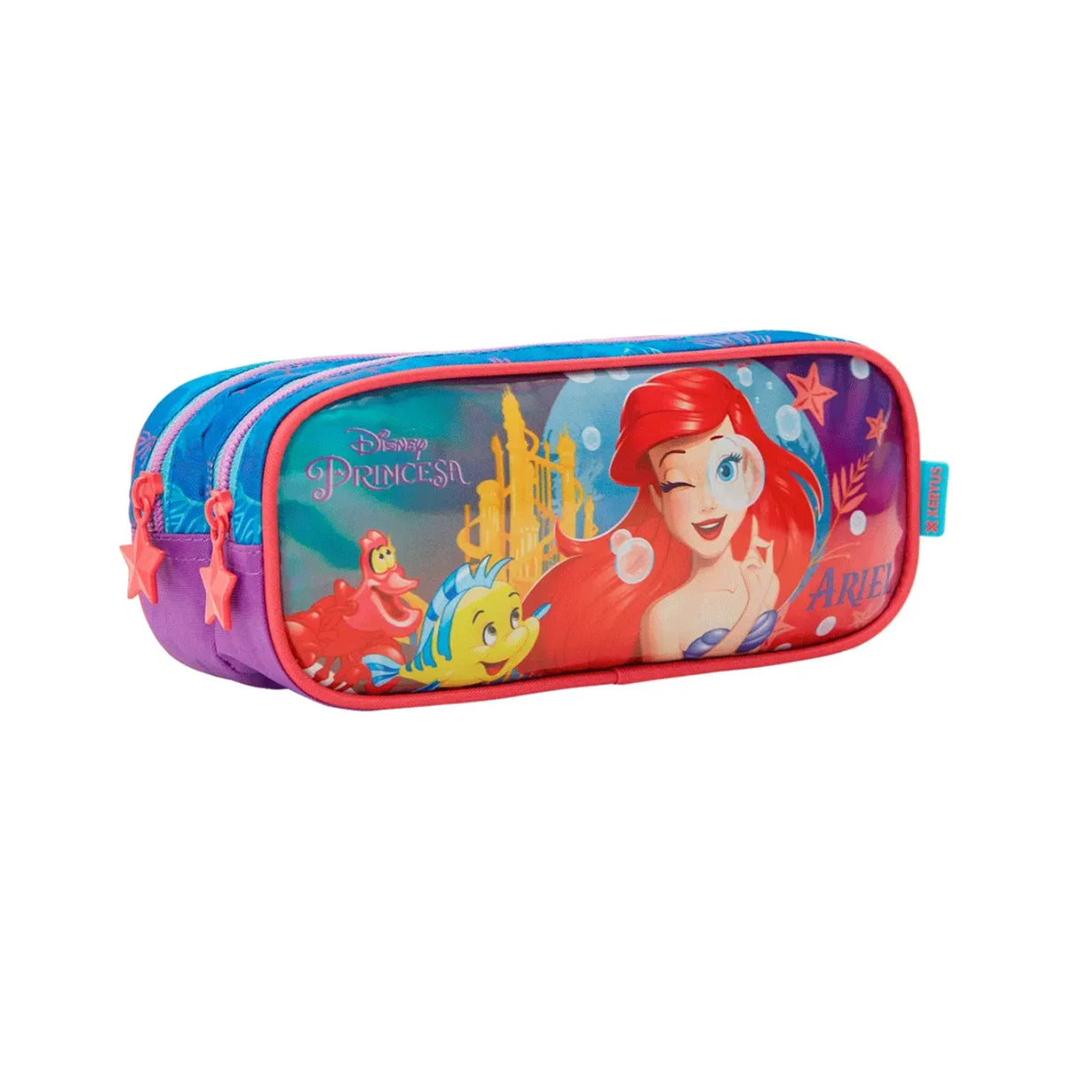 Kit Mochila de Rodas Ariel Azul com Lancheira e Estojo