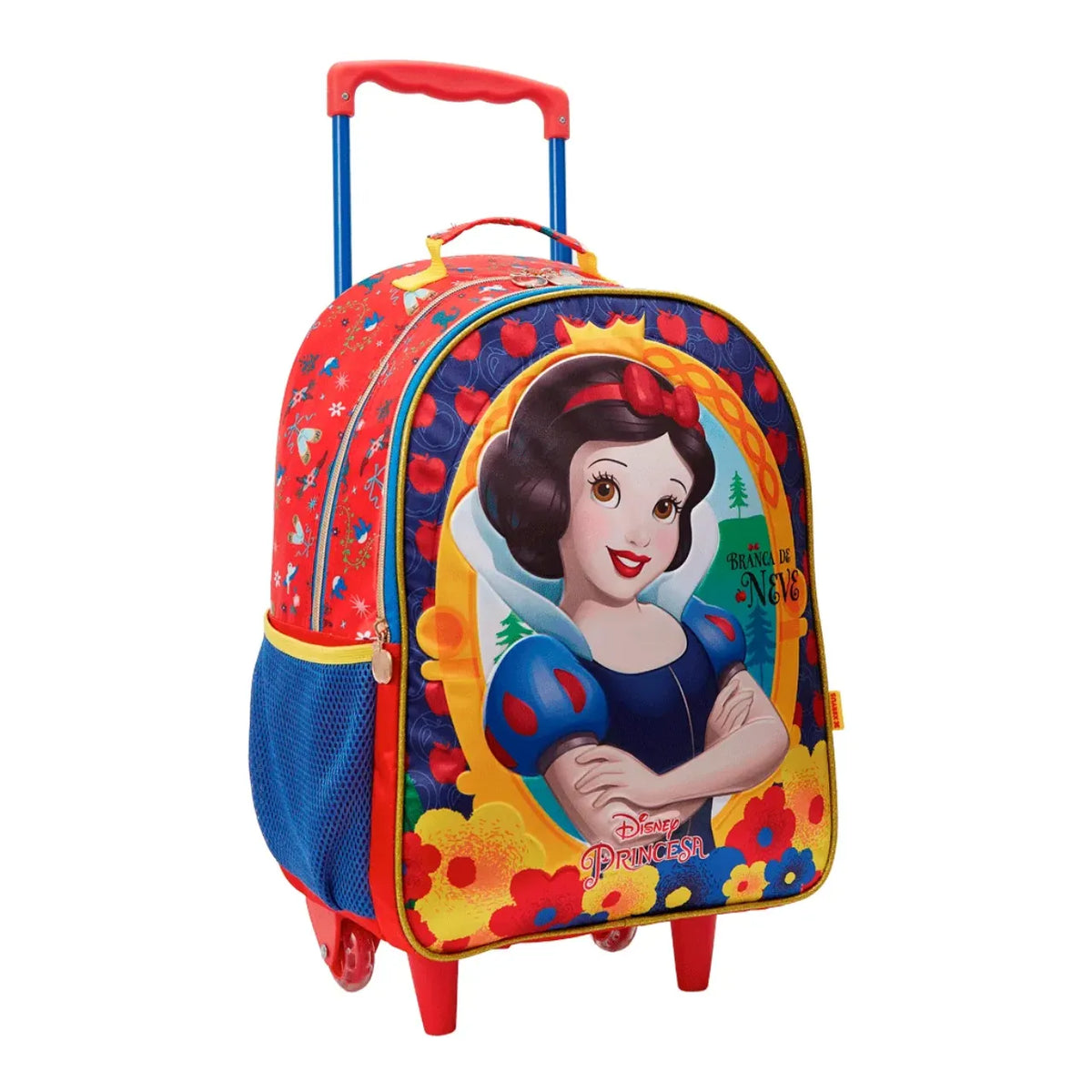 Kit Mochila de Rodas Branca de Neve com Lancheira e Estojo