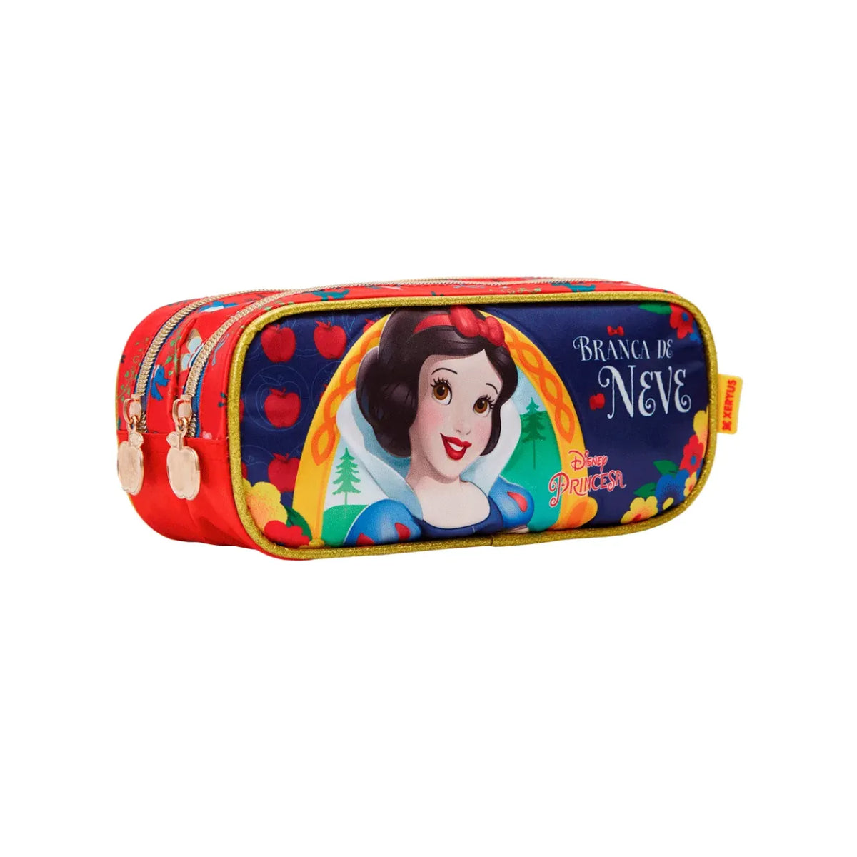 Kit Mochila de Rodas Branca de Neve com Lancheira e Estojo
