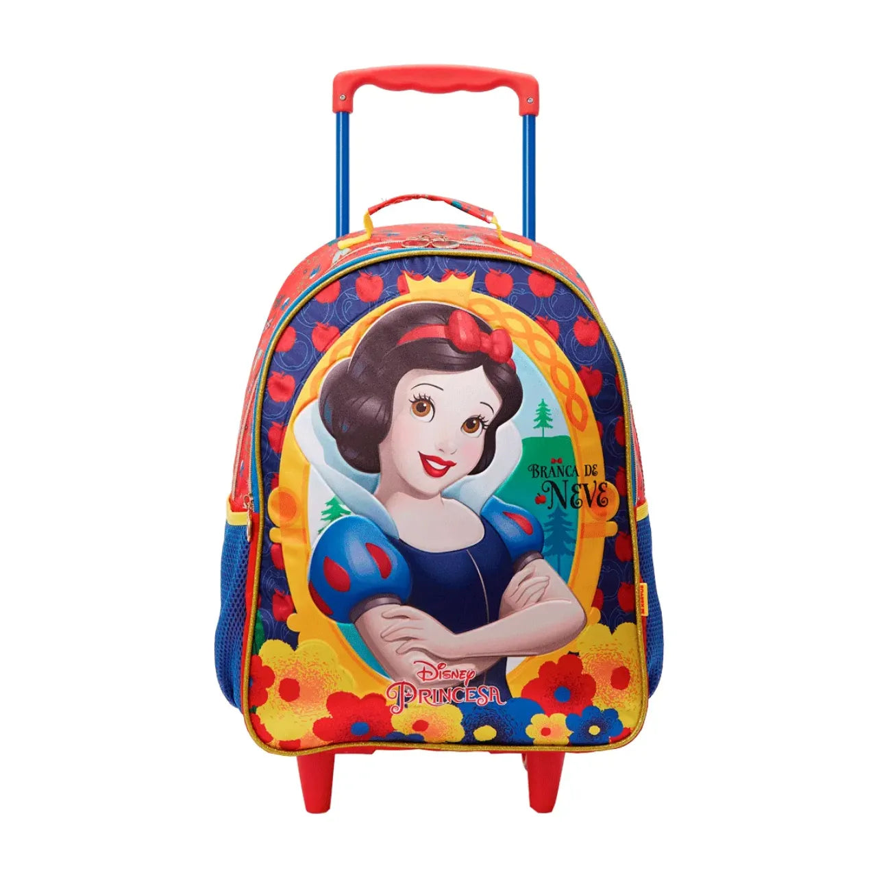 Kit Mochila de Rodas Branca de Neve com Lancheira e Estojo