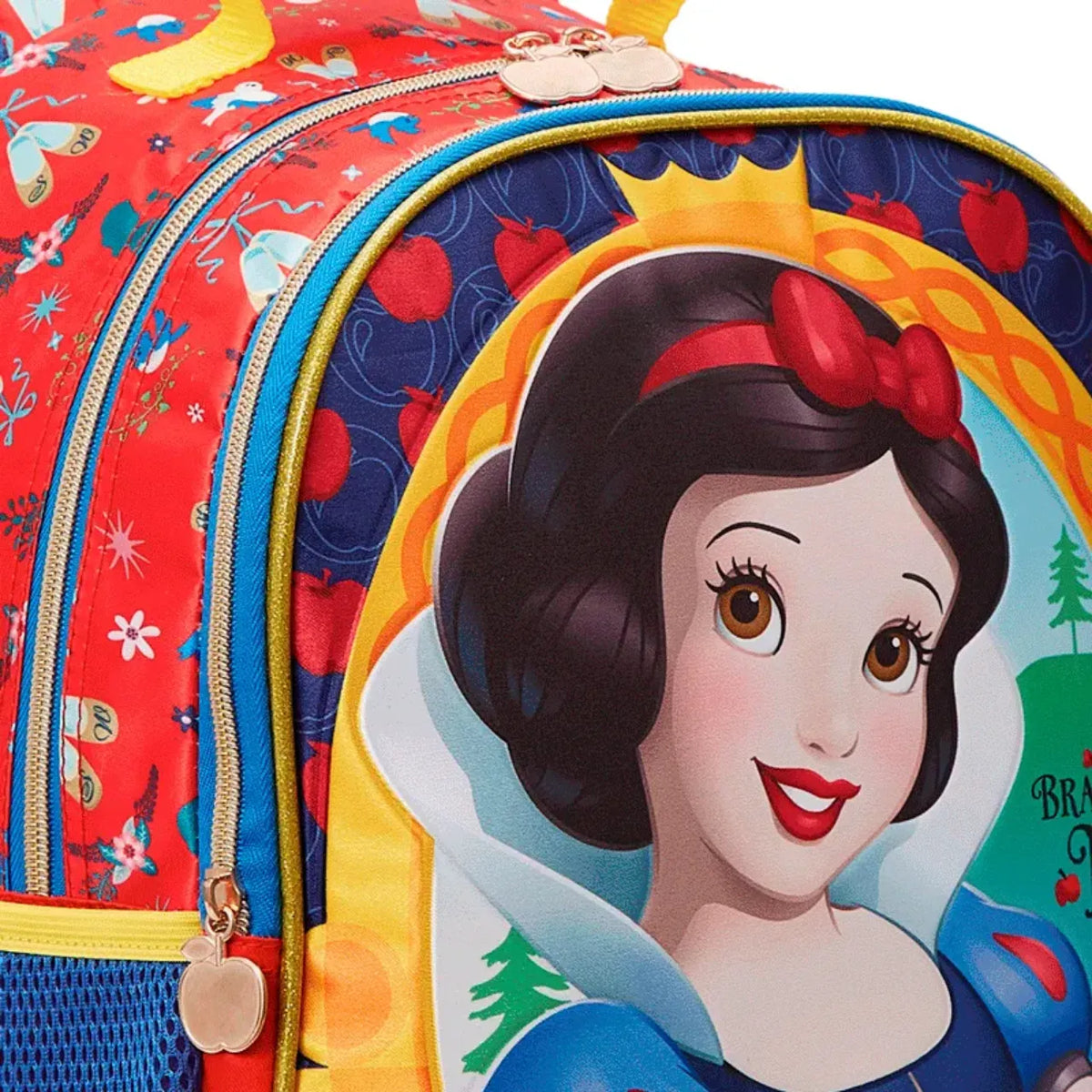 Kit Mochila de Rodas Branca de Neve com Lancheira e Estojo