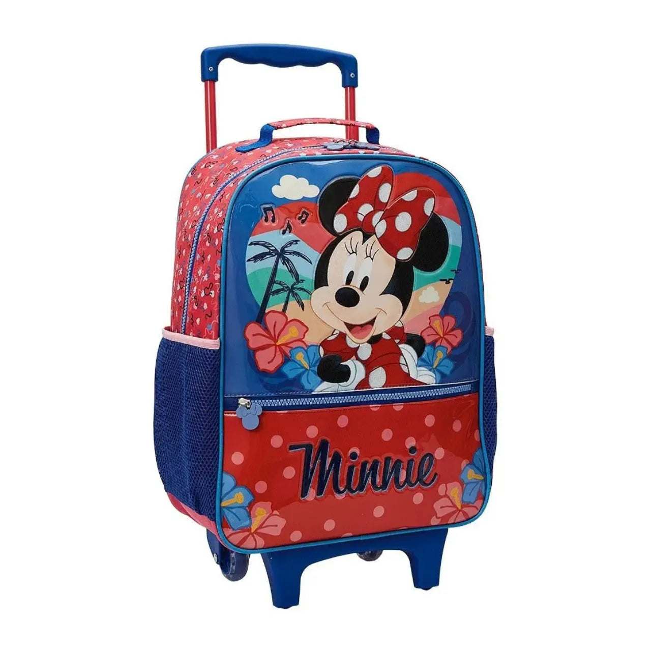 Kit Mochila de Rodas Minnie Azul com Lancheira e Estojo
