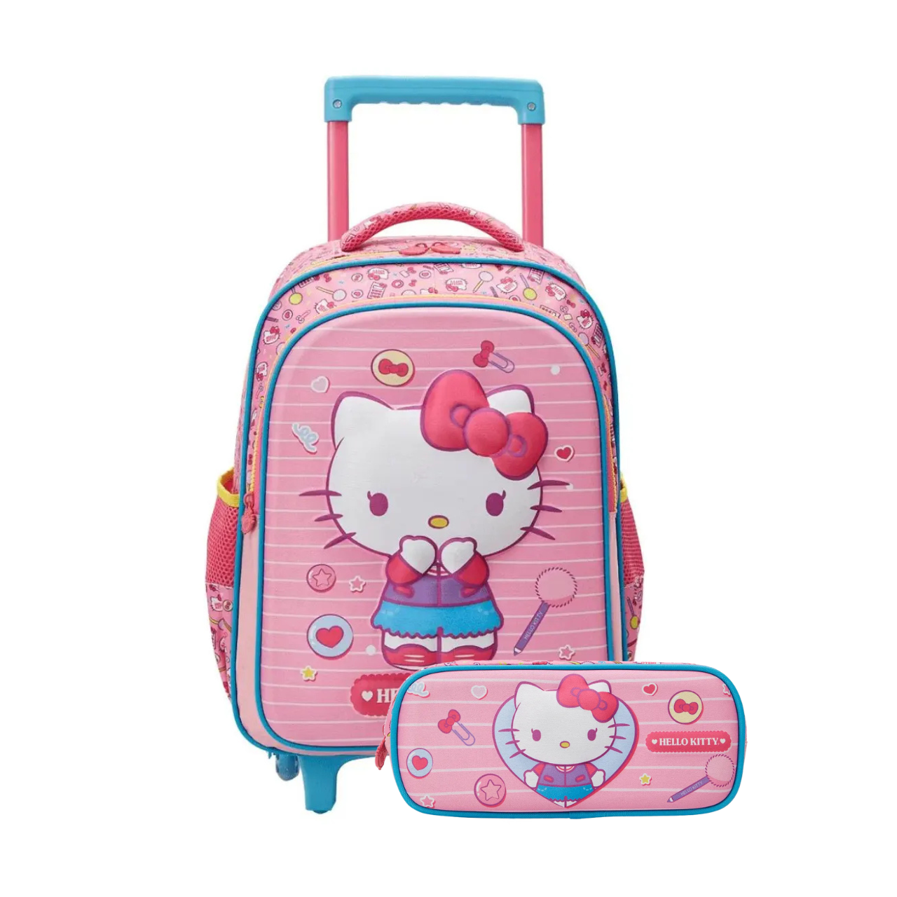 Kit Mochila de Rodas Hello Kitty com Estojo