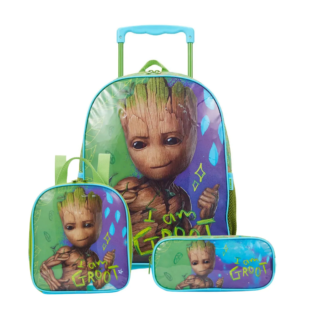 Kit Mochila de Rodas Groot com Lancheira e Estojo