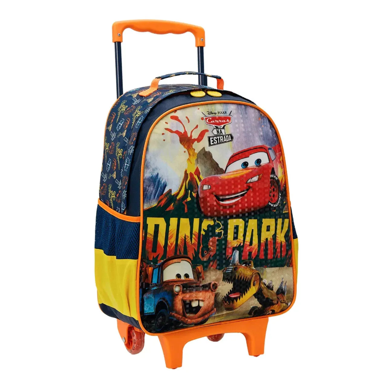 Kit Mochila de Rodas Carros com Lancheira e Estojo
