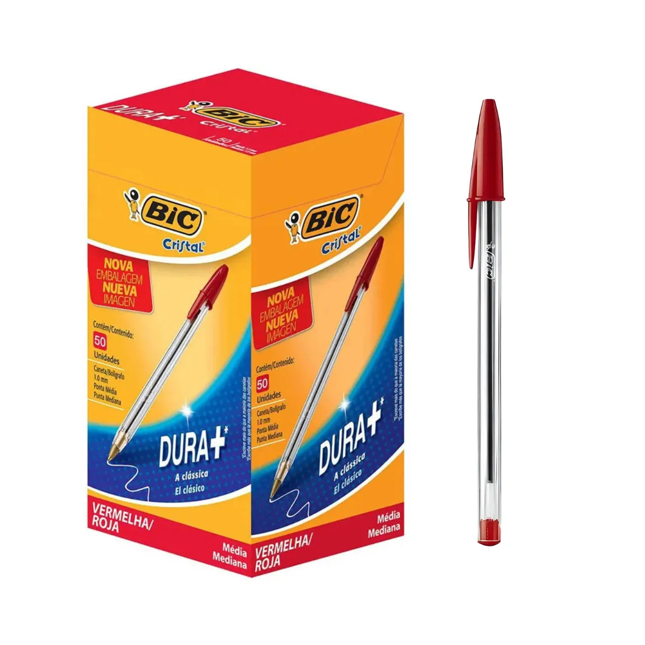 Caneta Esferográfica Cristal Vermelha Bic 1,0mm
