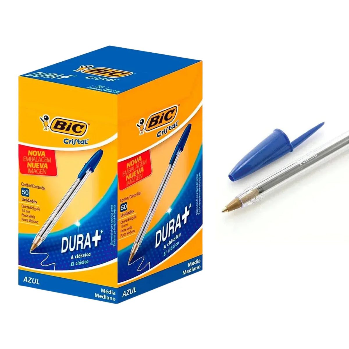 Caneta Esferográfica Cristal Azul Bic 1,0mm