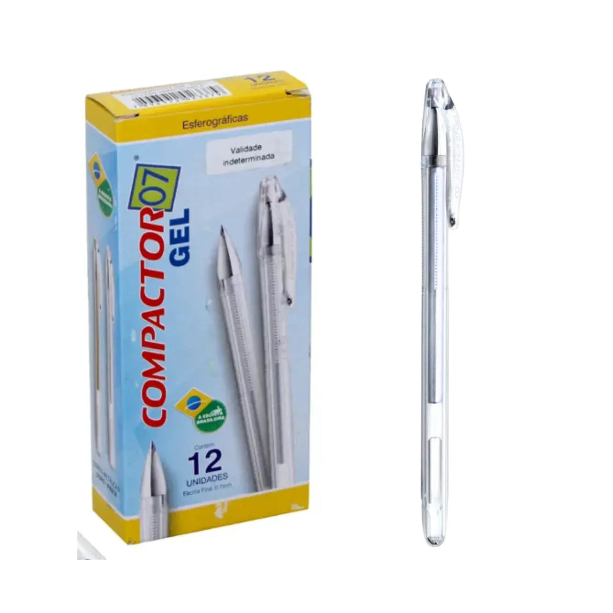 Caneta em Gel Prata 0.7mm Compactor