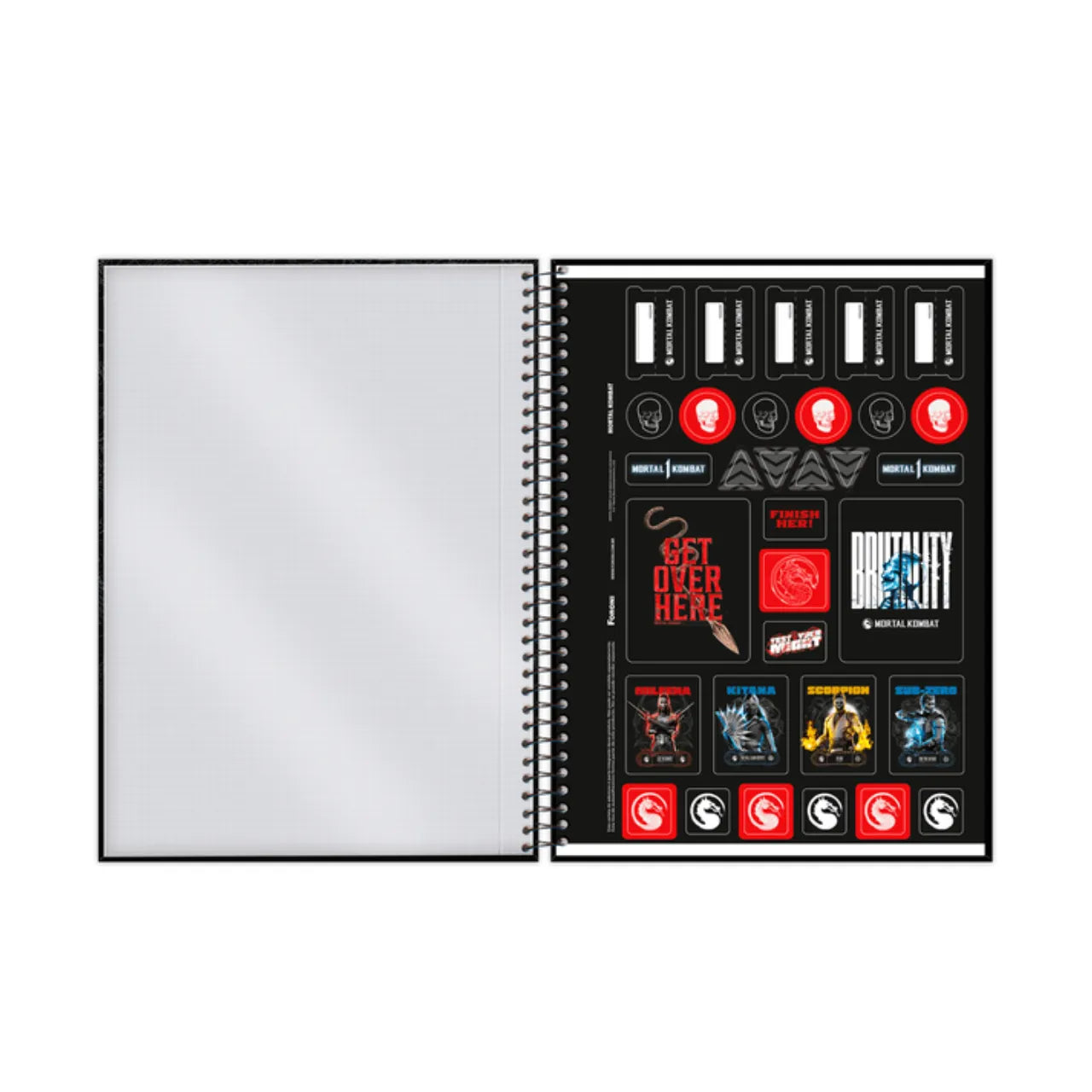 Caderno Universitário 15 Matérias Mortal Kombat Foroni