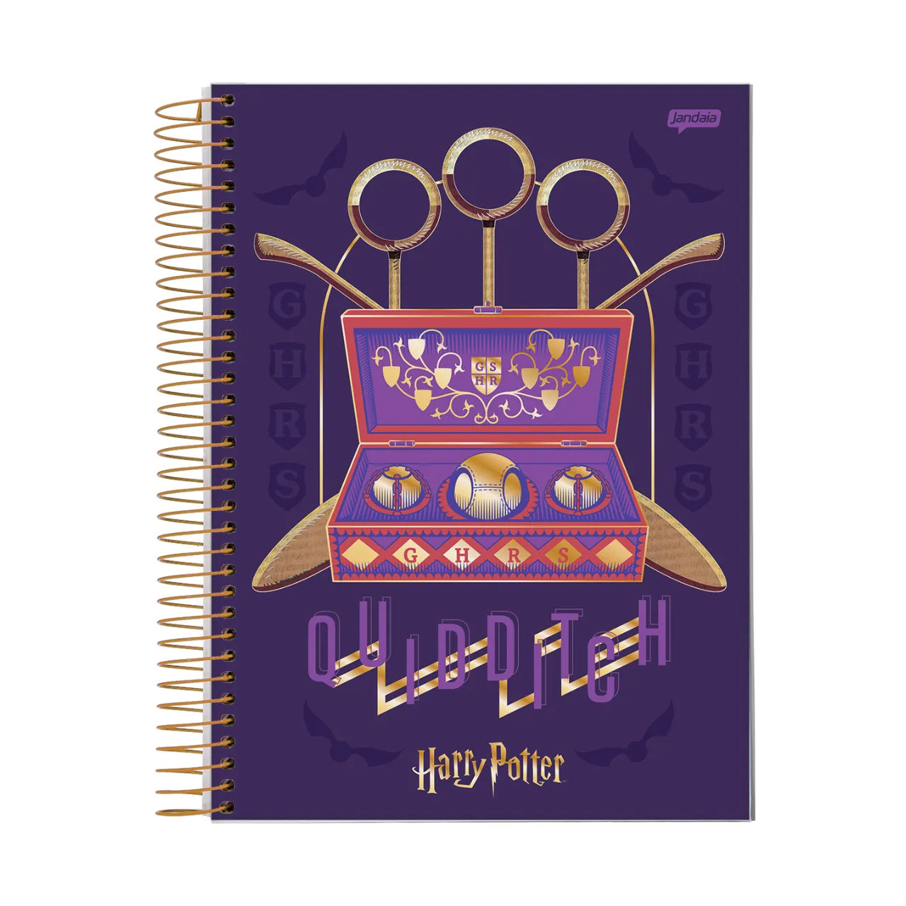 Caderno Universitário 15 Matérias Harry Potter Roxo Jandaia