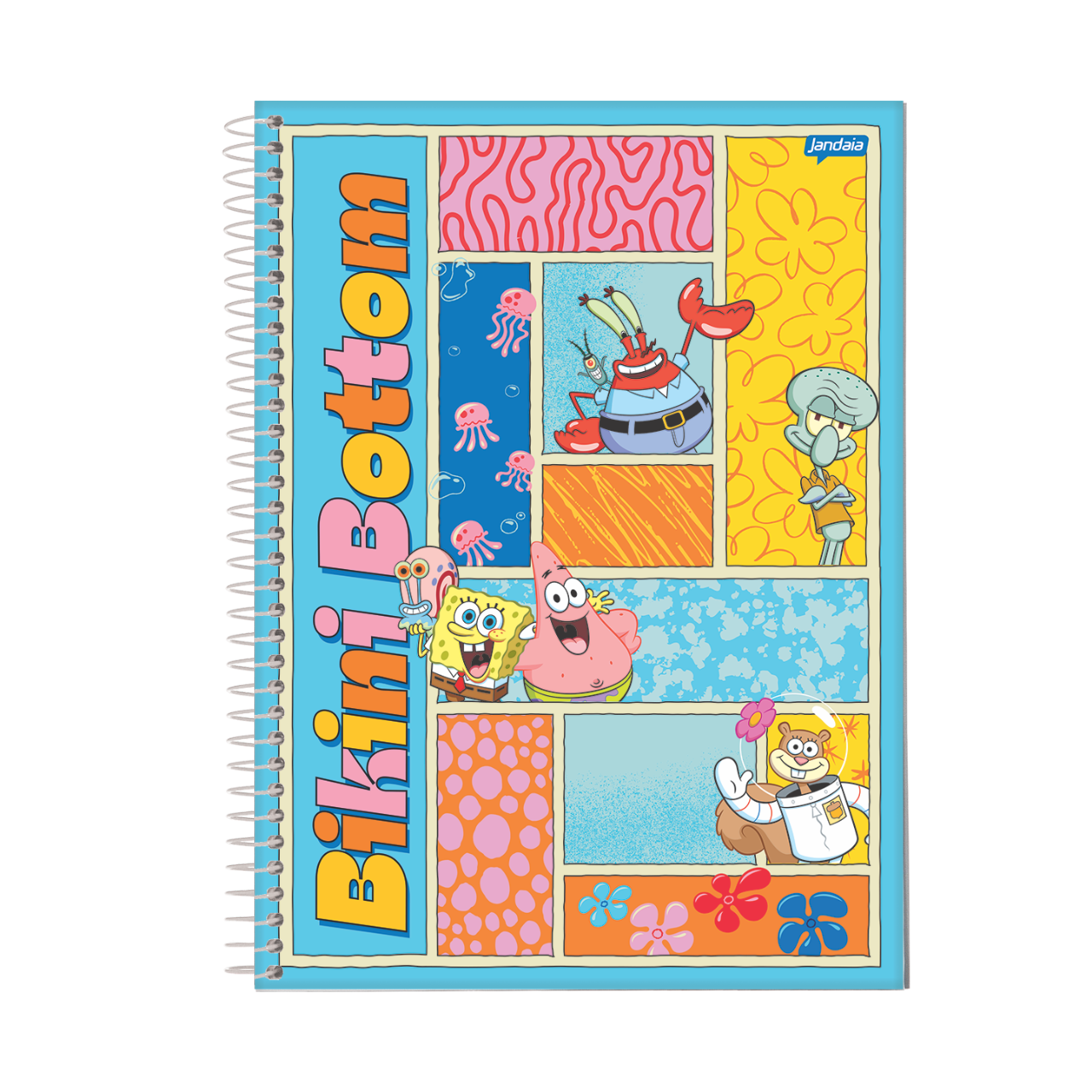 Caderno 1 Matéria Bob Esponja Jandaia 80 Folhas
