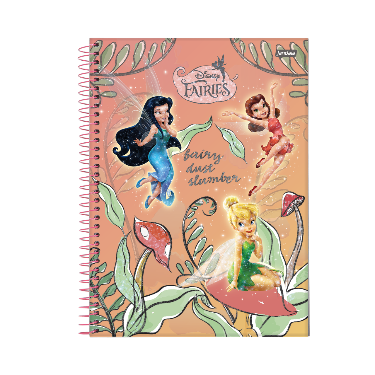 Caderno Fadas da Disney 80 Folhas Espiral Jandaia