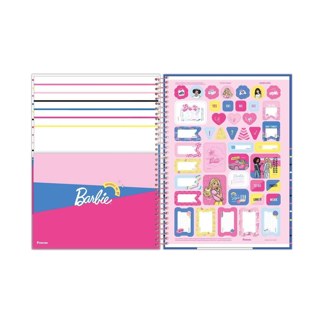 Caderno Barbie Hello World 80 Folhas Espiral Foroni