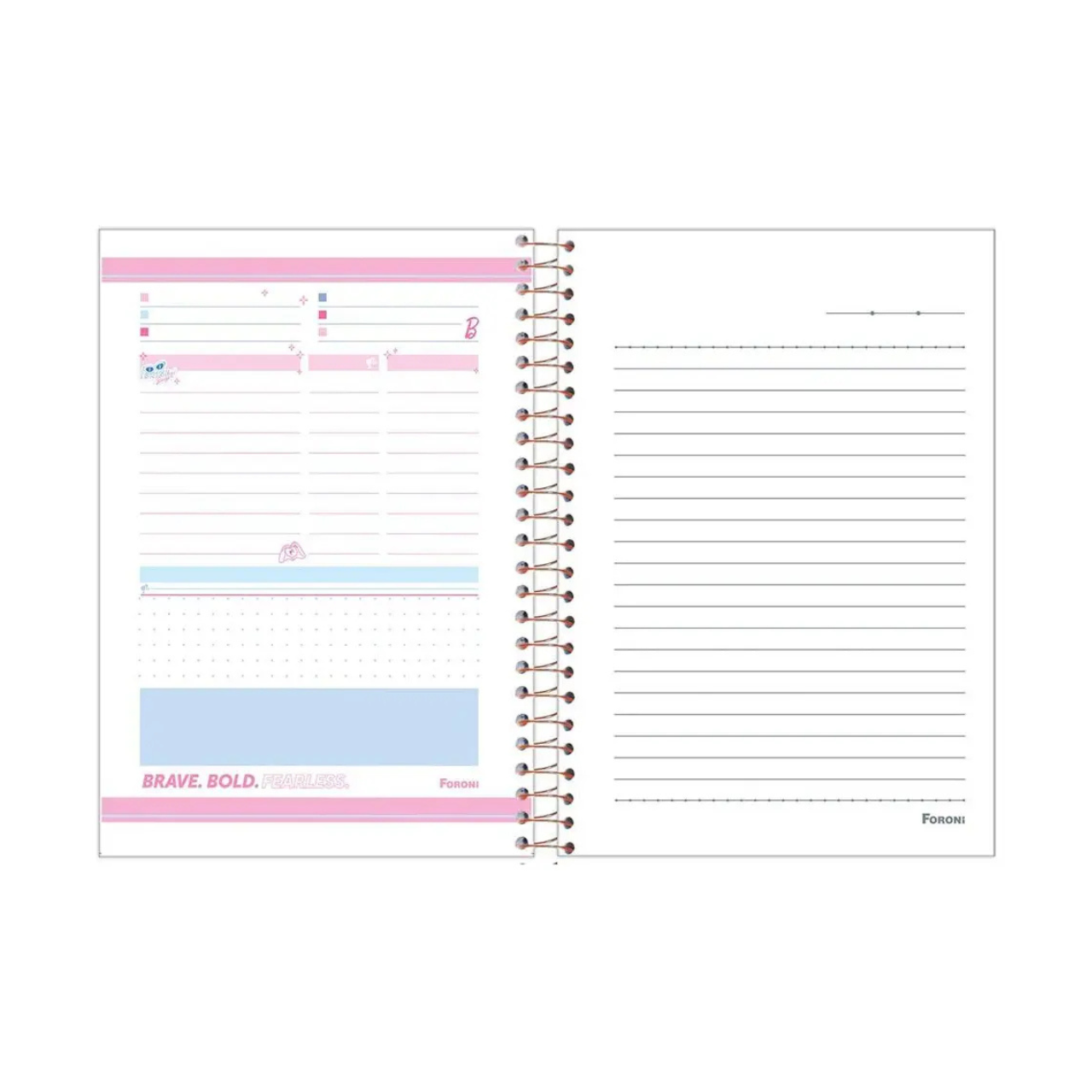 Caderno Barbie Style Icon 80 Folhas Espiral Foroni