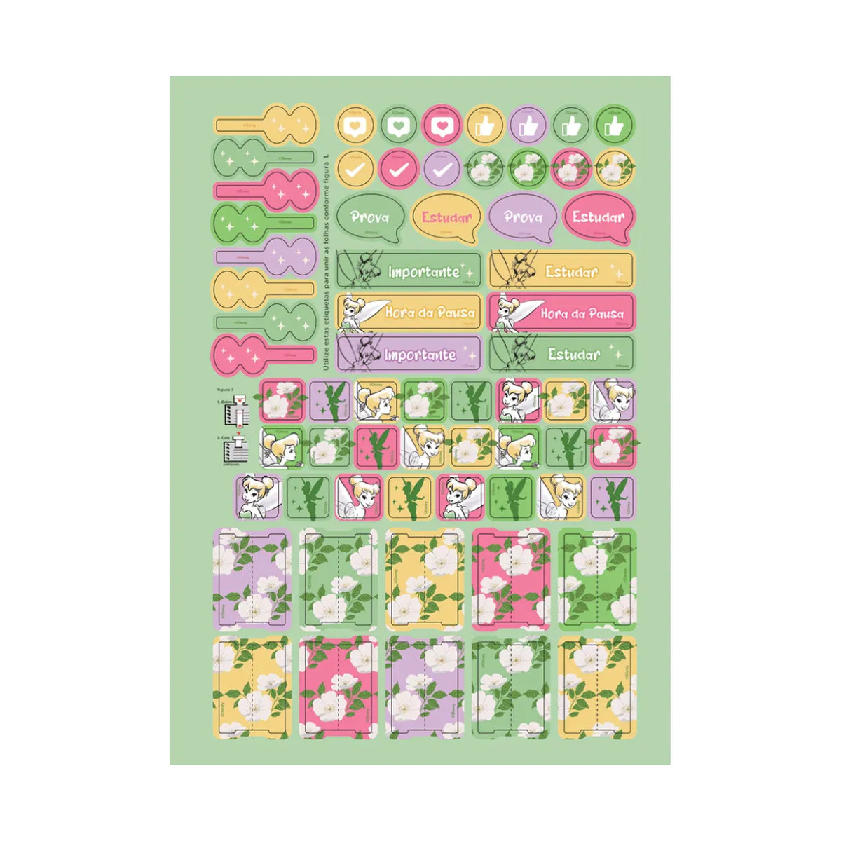 Caderno 1 Matéria 80 Folhas Tinker Bell Jandaia