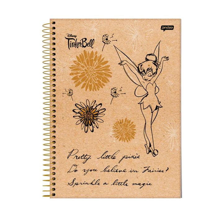 Caderno 1 Matéria 80 Folhas Tinker Bell Jandaia