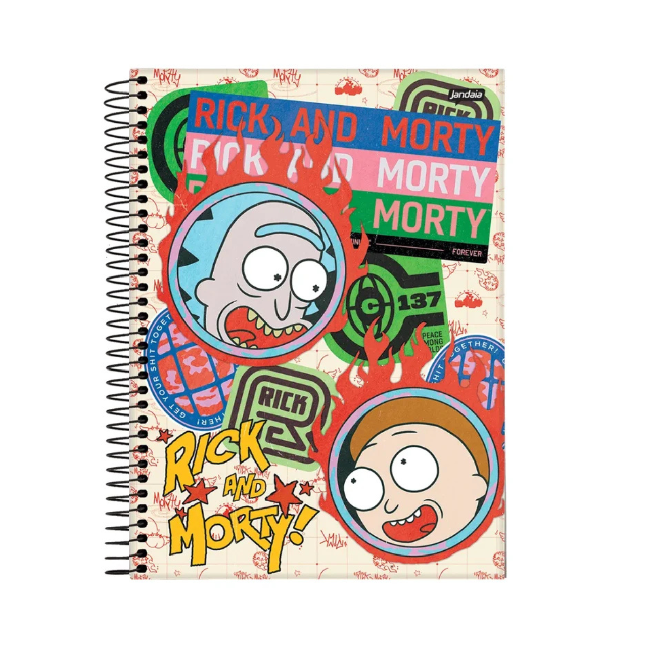 Caderno Rick and Morty 80 Folhas Espiral Jandaia