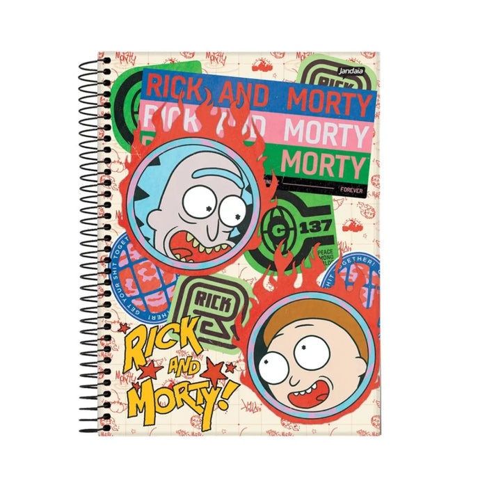 Caderno Rick and Morty 80 Folhas Espiral Jandaia