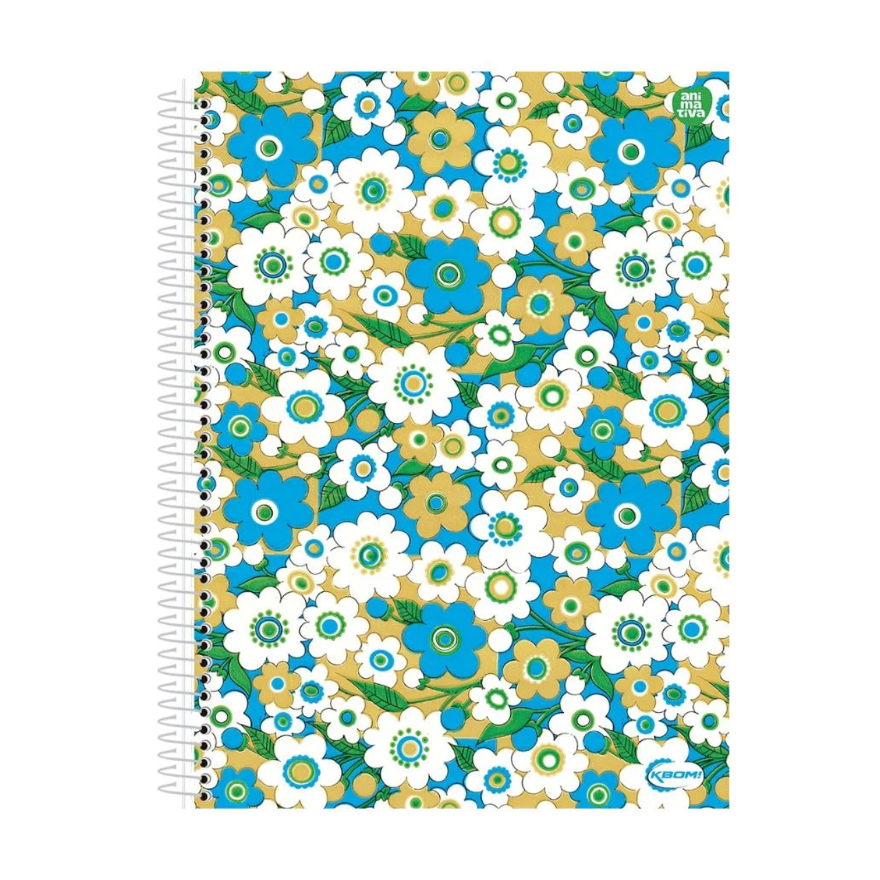 Caderno Floral Flores 96 Folhas Espiral Animativa
