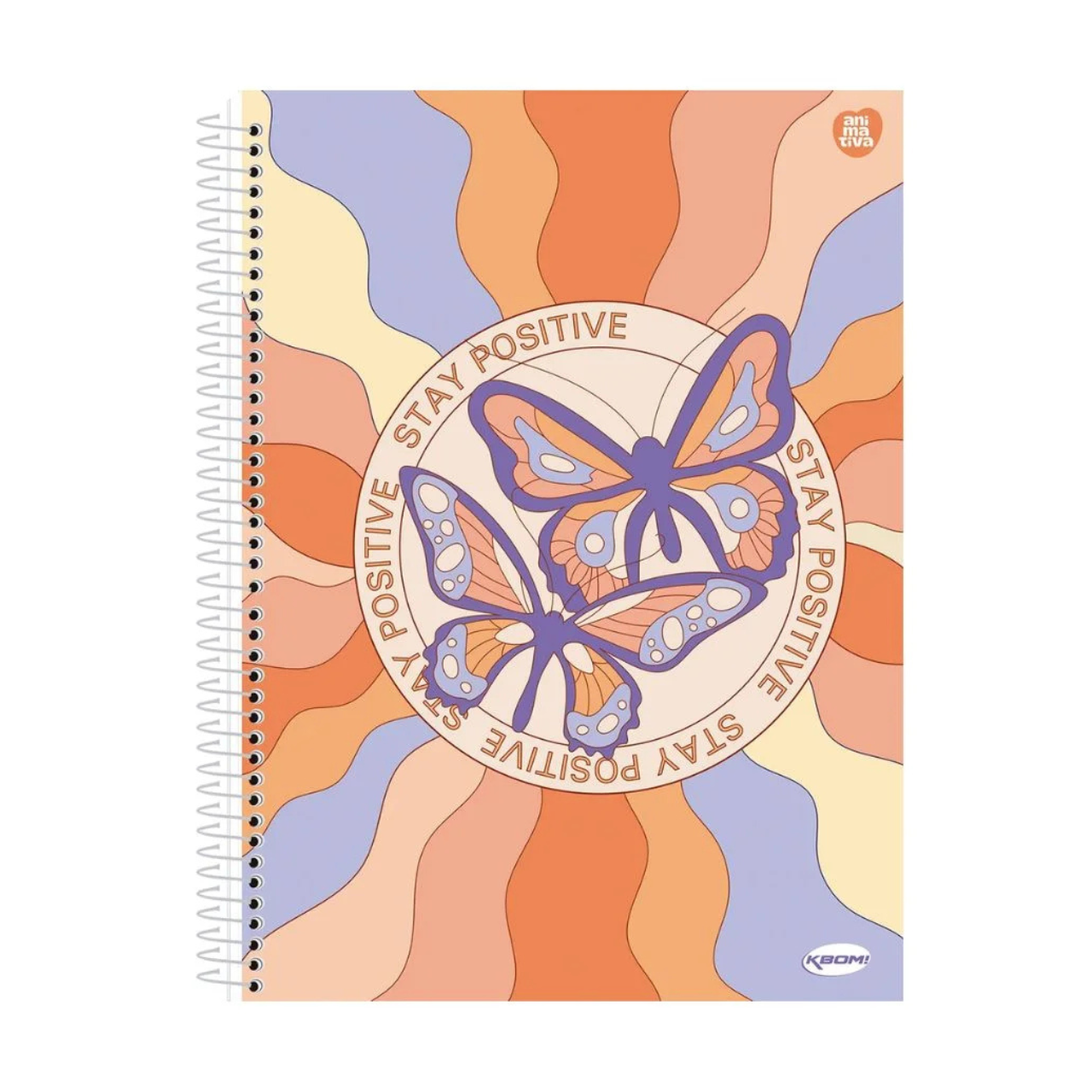 Caderno Stay Positive 96 Folhas Espiral Animativa