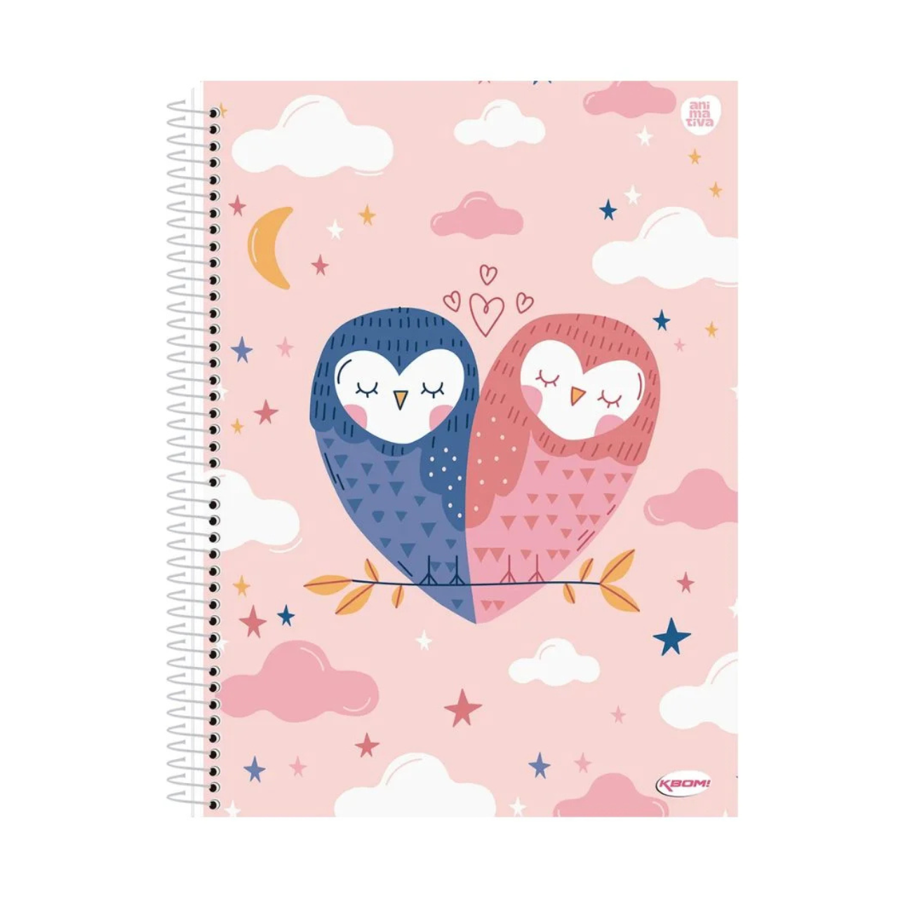 Caderno Corujinhas 96 Folhas Espiral Animativa