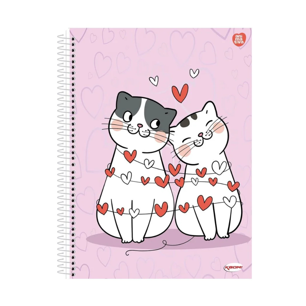 Caderno Gatinhos Love 96 Folhas Espiral Animativa