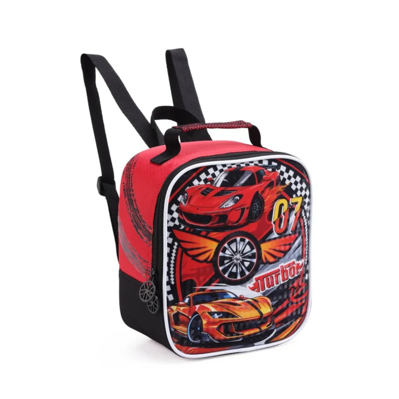Mochila de Costas Carros Turbo com Lancheira e Estojo