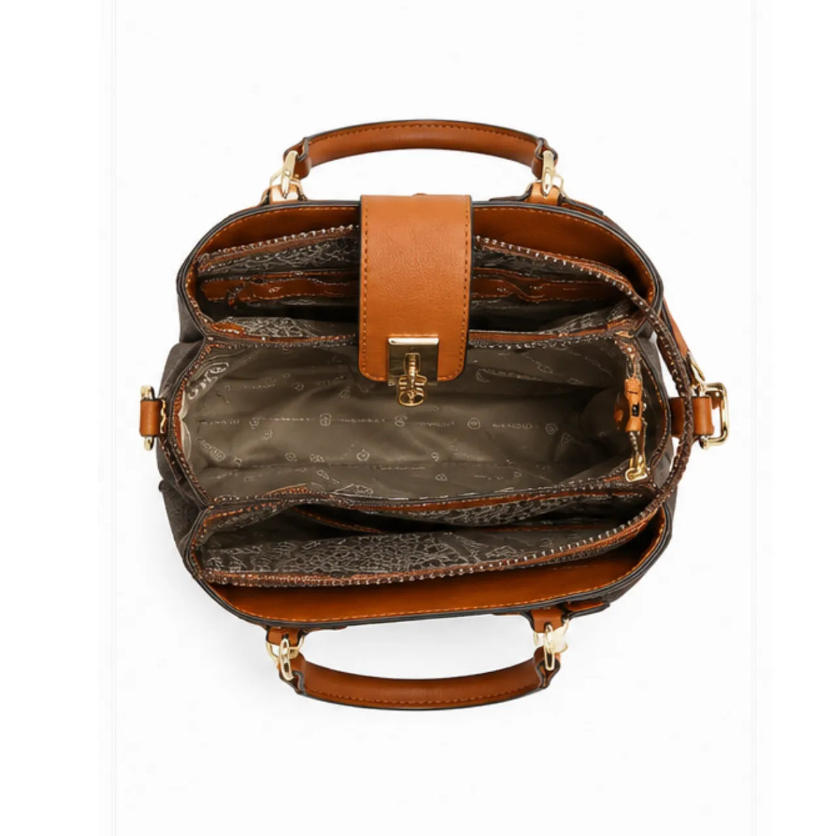 Bolsa Feminina Café Texturizada Transversal Chenson
