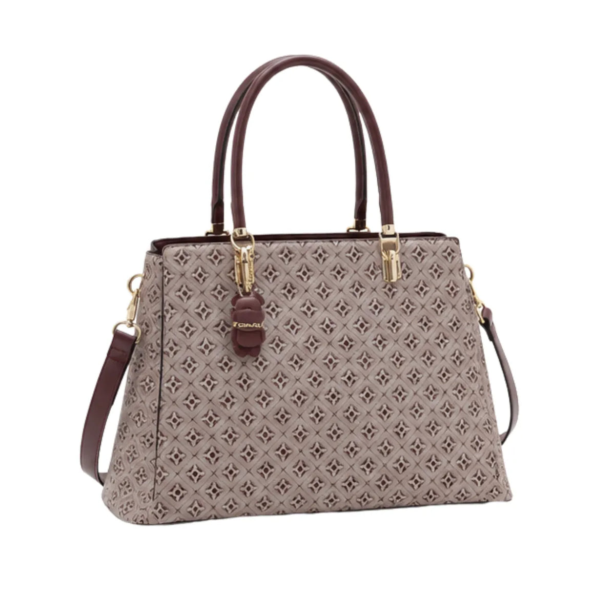 Bolsa Feminina Vinho Texturizada Transversal Chenson