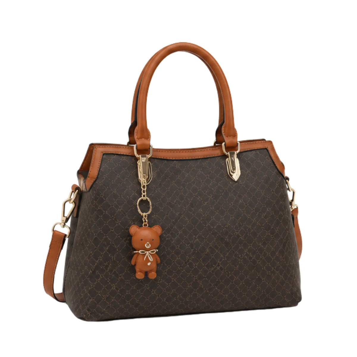 Bolsa Feminina Café Texturizada Transversal Chenson