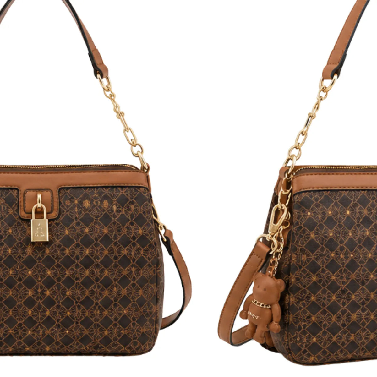 Bolsa Feminina Café de Ombro Transversal Chenson