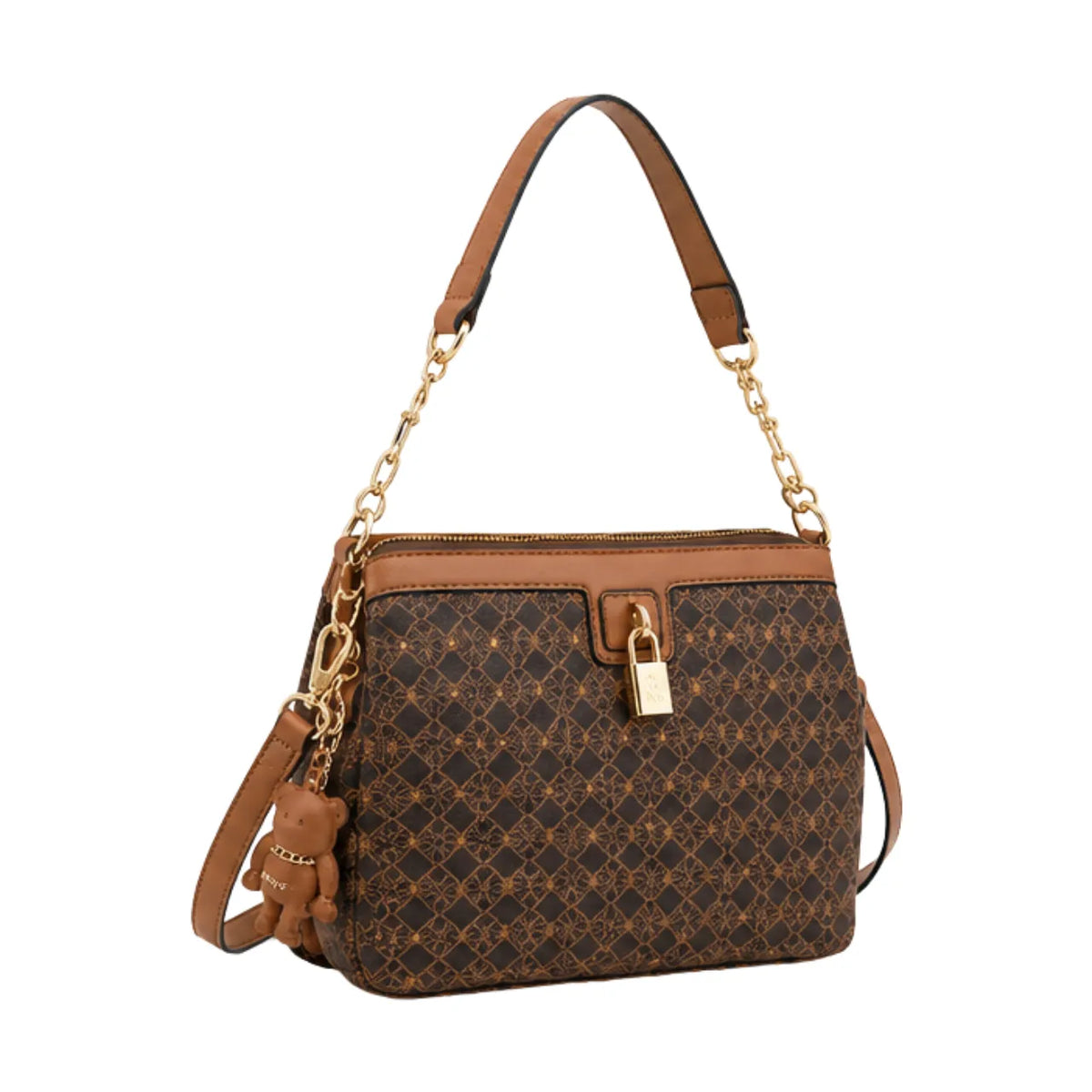 Bolsa Feminina Café de Ombro Transversal Chenson