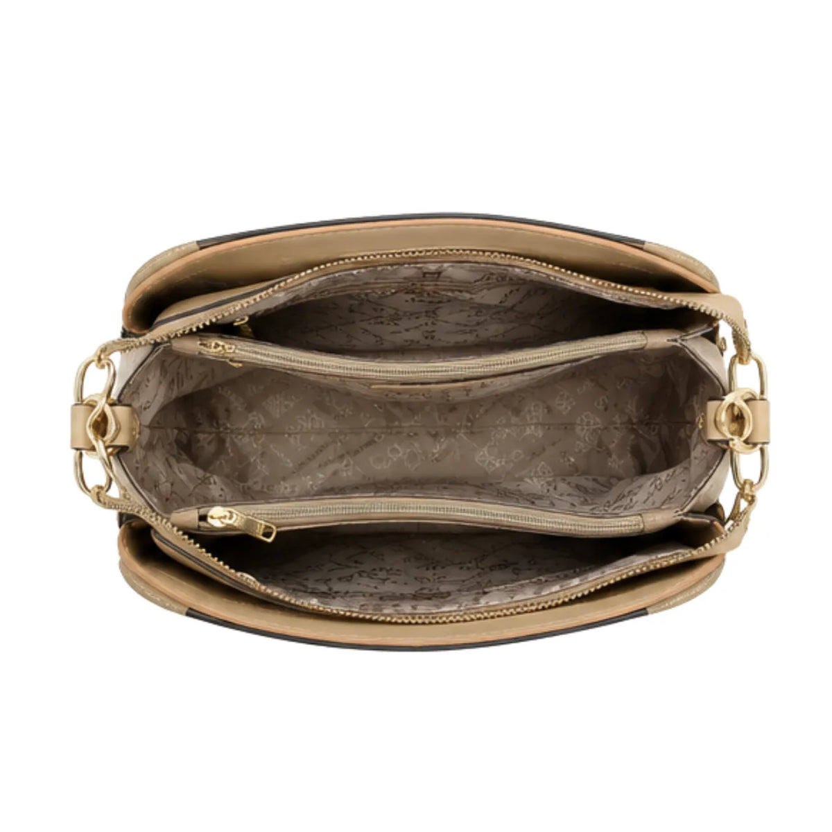 Bolsa Feminina Bege Texturizada Transversal Chenson