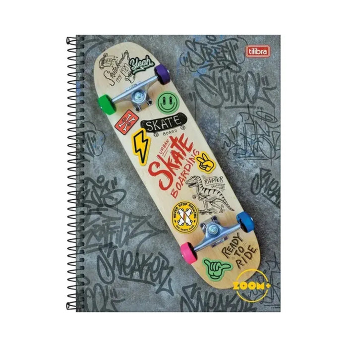 Caderno Skate Zoom 10 Matérias 200 Folhas Tilibra