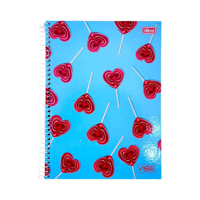 Caderno Vibe Pirulito Coração 10 Matérias 160 Folhas Tilibra